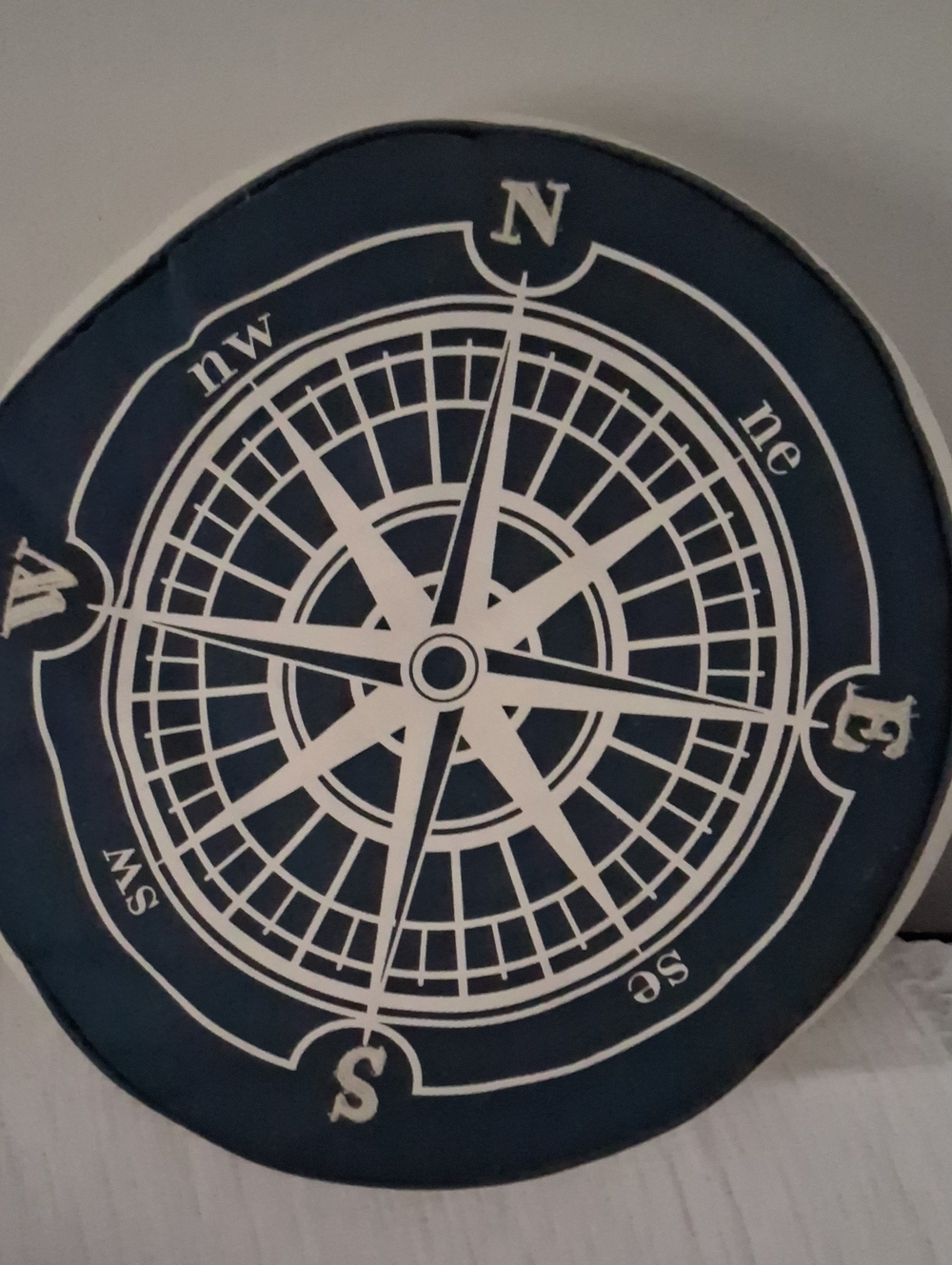 Navy Compass Throw Pillow